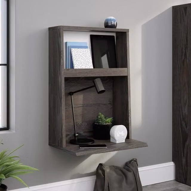 Teknik Modern Oak Wall Mounted Night Stand in Brown