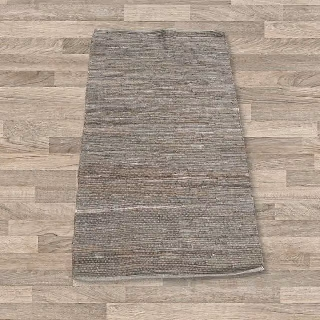 KDMK Ethnic Woven Cotton Rectangular Rug in Grey and Black