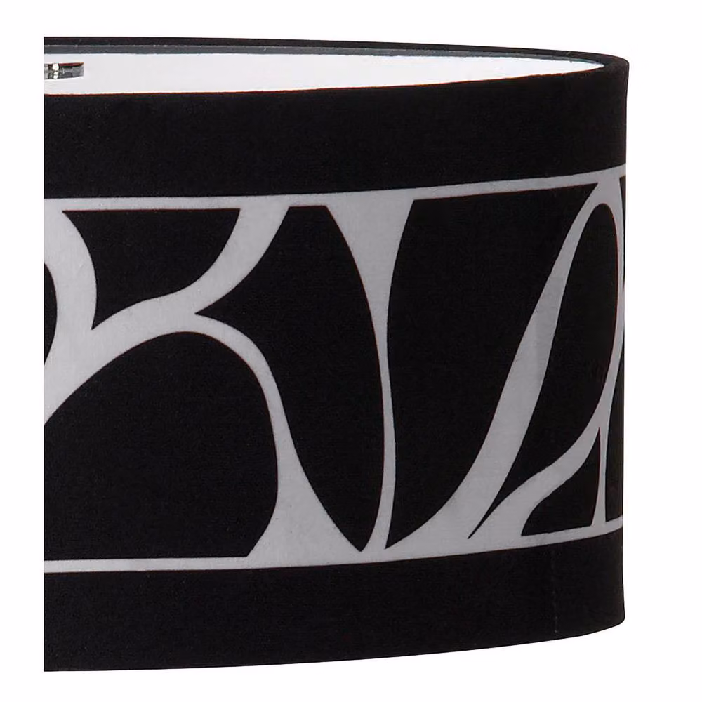 Netlighting Manhattan 2-Light Table Lamp with Chrome and Black Patterned Shade – 3