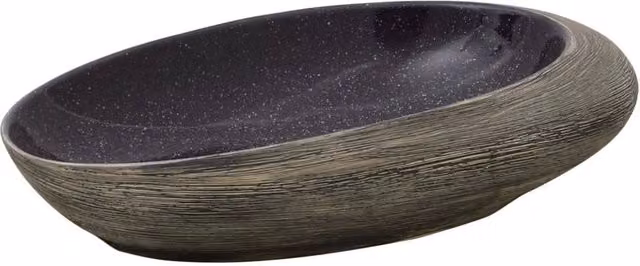 Berkfield Home Oval Ceramic Countertop Basin in Purple and Grey, W: 59 cm, D: 40 cm, H: 14 cm – 1