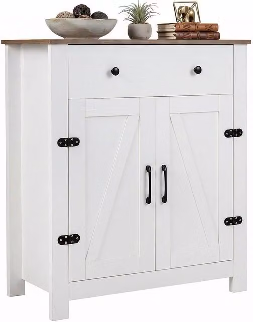 KORVIXA White Buffet Cabinet with 5-Tier Adjustable Shelf – 1
