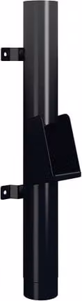 Lindab Black Galvanised Steel Vandal Reinforced Pipe with Leaf Trap, W: 10.2 cm, L: 0.85 m