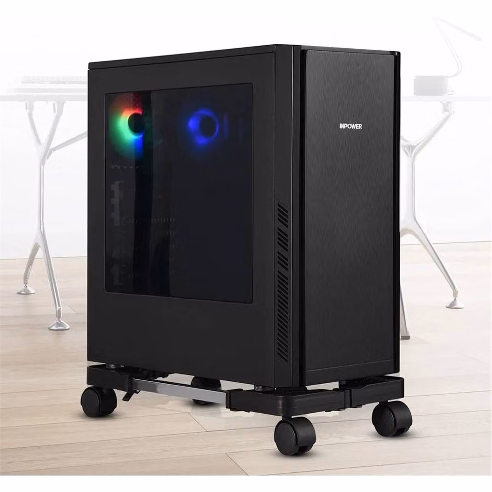 Nordara Desktop PC Case Tower Stand with Rolling Wheels and Heat Dissipation in Black – 5