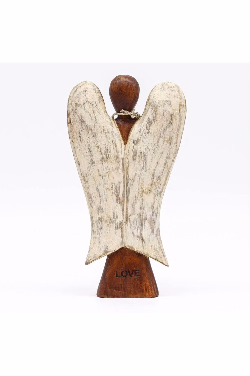 KDMD Hati Hati Angel Love Handcrafted Wooden Sacred Tabletop Gift, Brown, Height: 20 cm – 2