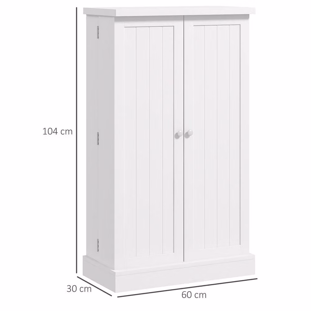 Nordara White Modern Freestanding Kitchen Storage Cabinet with Matt Finish and Hinged Doors – 2
