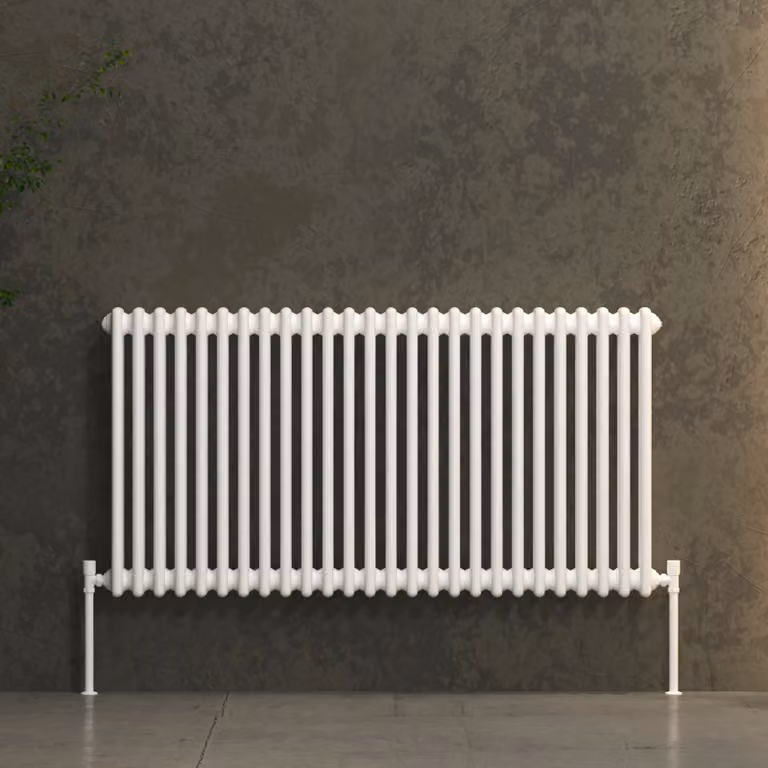 Fluxx White Horizontal Triple Column Wall Mounted Radiator, H: 60.0 cm, W: 119.0 cm