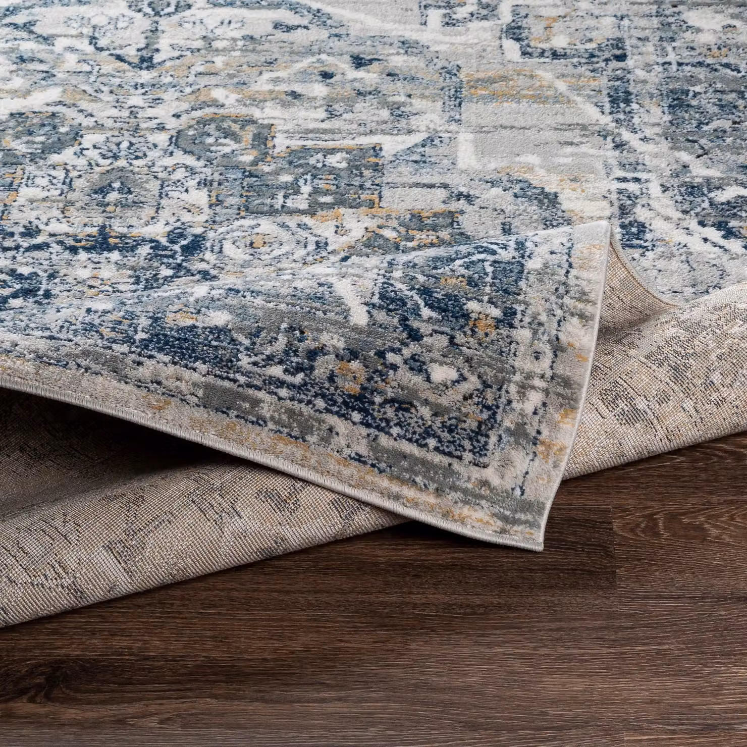 Livabliss Jolie Vintage Boho Traditional Rug in Navy, W: 140 cm, D: 200 cm – 3