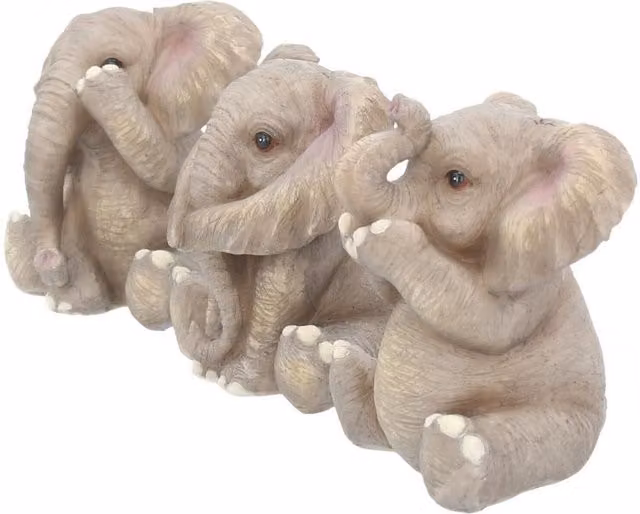 Nemesis Now Three Baby Elephant Figurines in Grey, Height: 8 cm