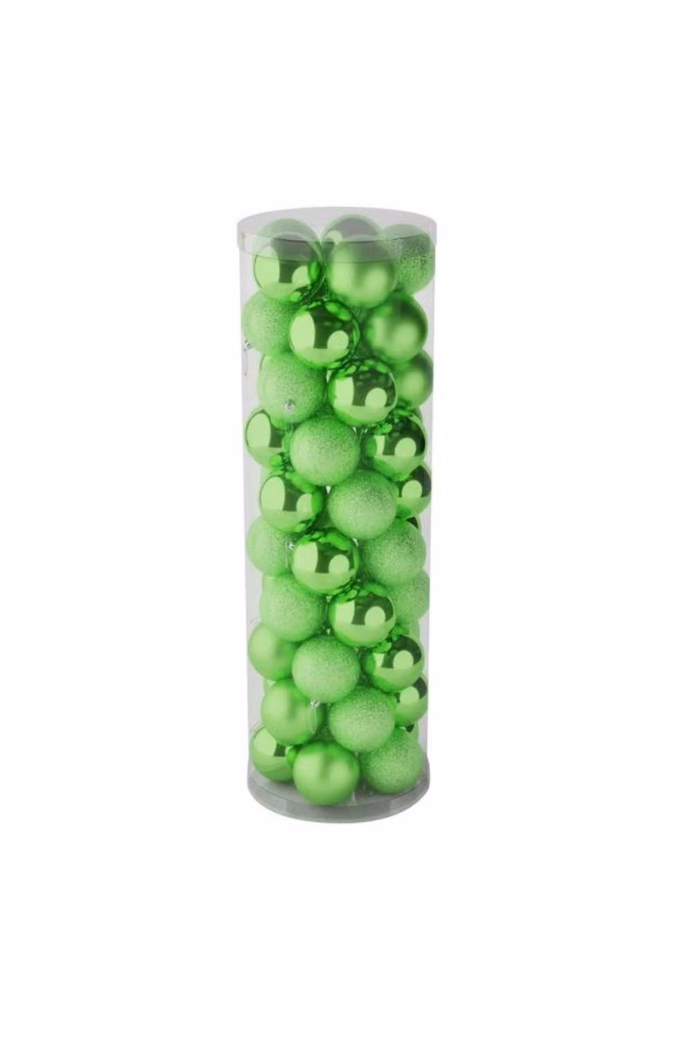 KDMD 48 Light Green Christmas Baubles with Matt, Shiny and Glitter Finishes, Diameter: 10 cm – 2