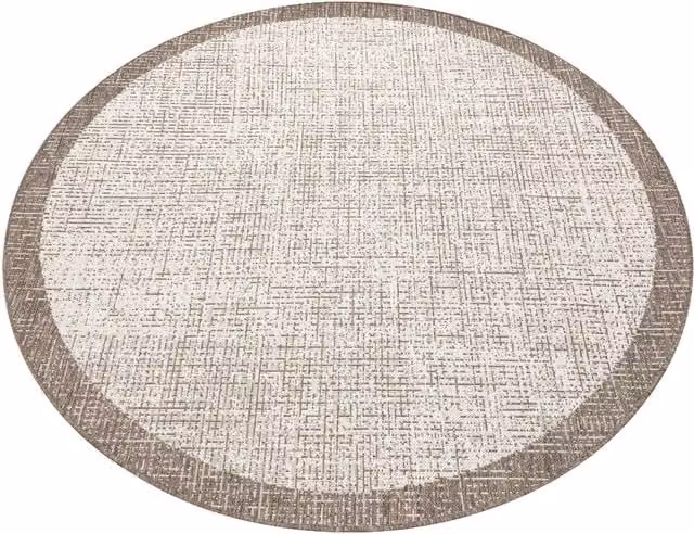 RugsX Floorlux Modern Round Rug in Beige, Diameter: 120 cm