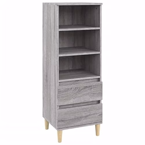 vidaXL Grey Sonoma Highboard in MDF, W/D/H: 40 x 36 x 110 cm – 1