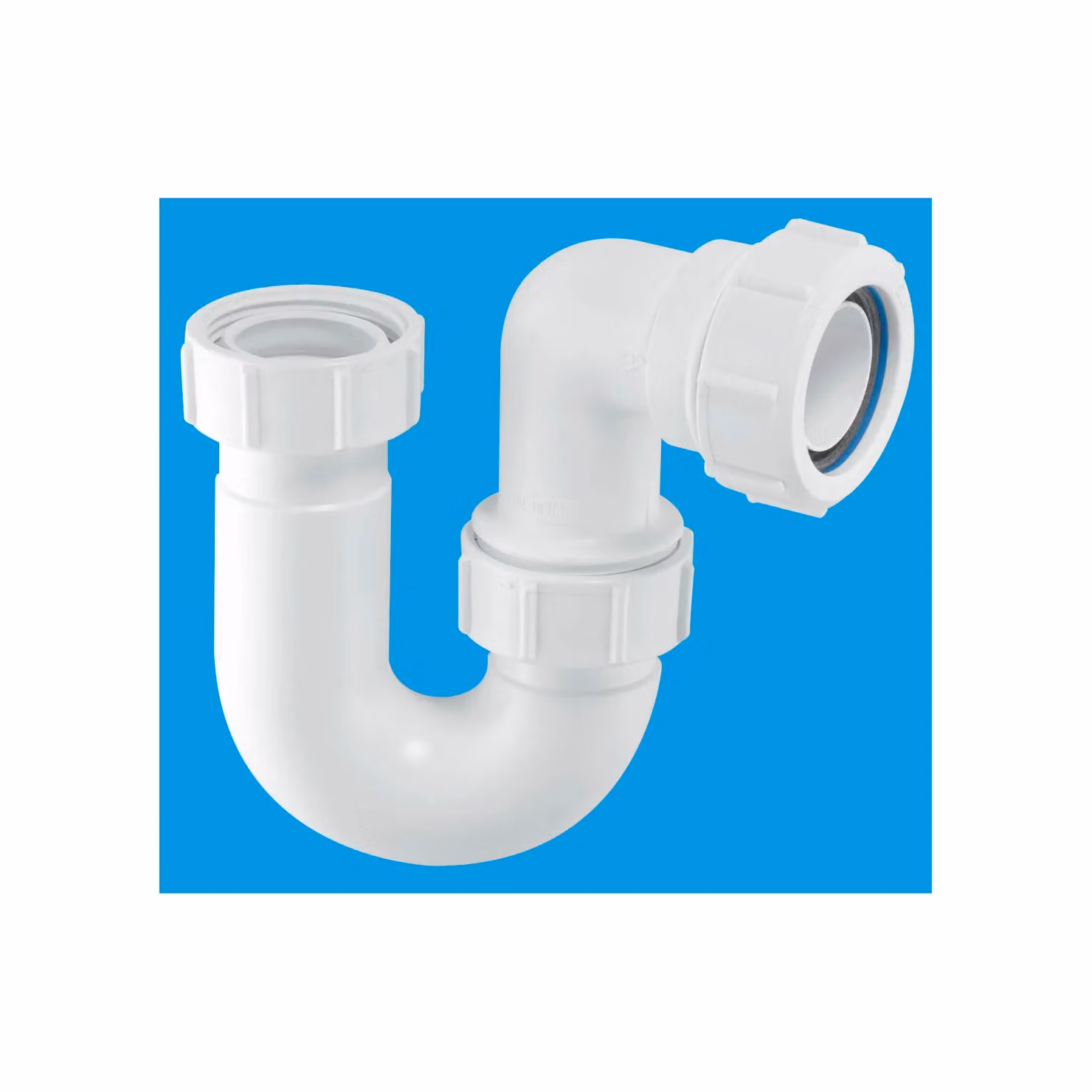 McAlpine BT3 White Tubular Swivel Low Inlet P Trap with 1.25 inch Connection – 2