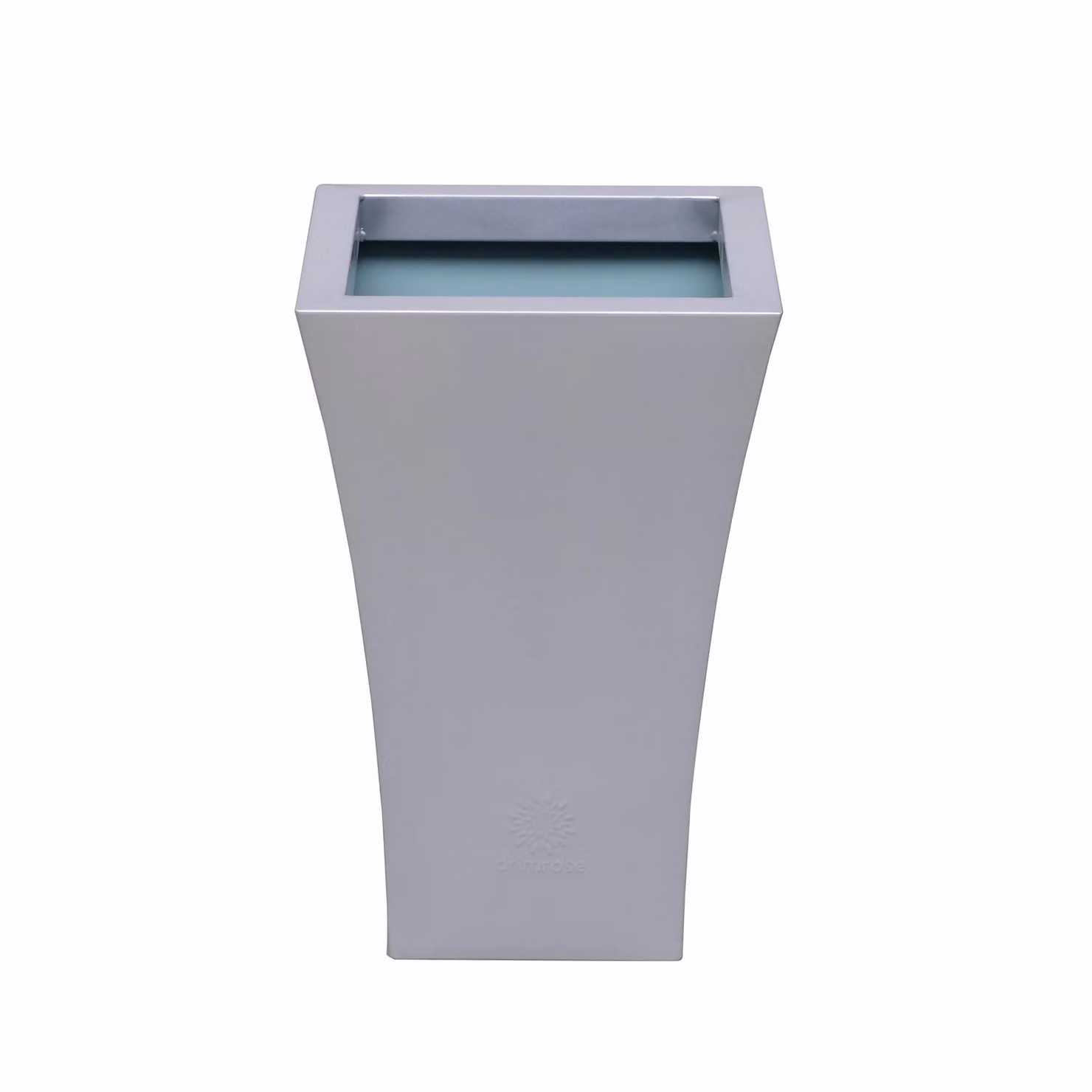 Primrose Silver Galvanised Steel Flared Square Planter Pot W: 56 cm, D: 41 cm – 2