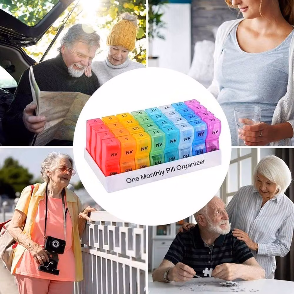 FLAVORA 31 Day One Month Pill Tablet Container Box, Multicolour – 3