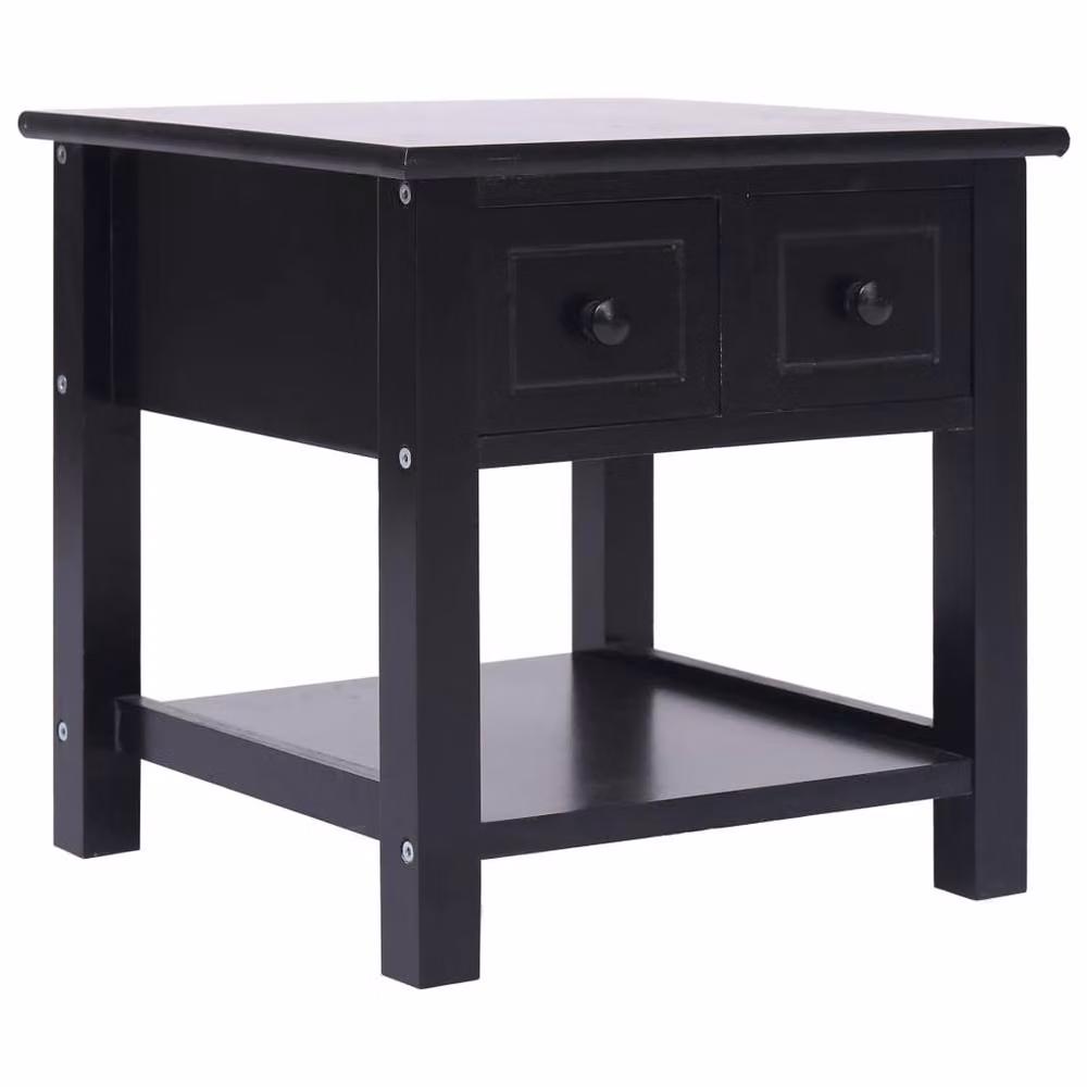 Berkfield Home Black Square Side Table W/D/H: 40 x 40 x 40 cm – 2