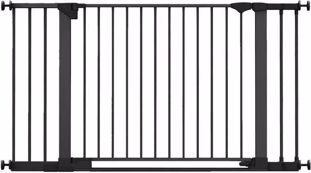 Safetots Extendable No-Drill Metal Baby Gate in Black for Doors and Stairs