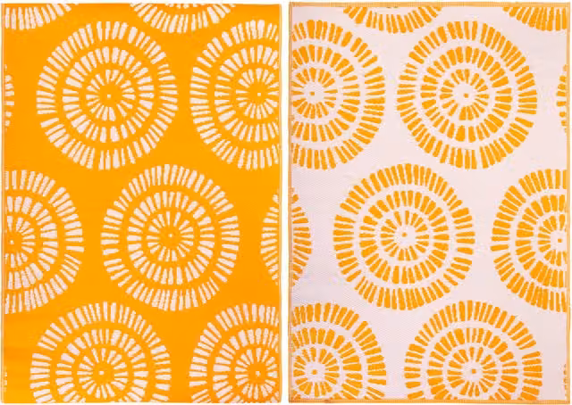 Gardenisita Modern Geometric Patterned Outdoor Garden Rug in Yellow