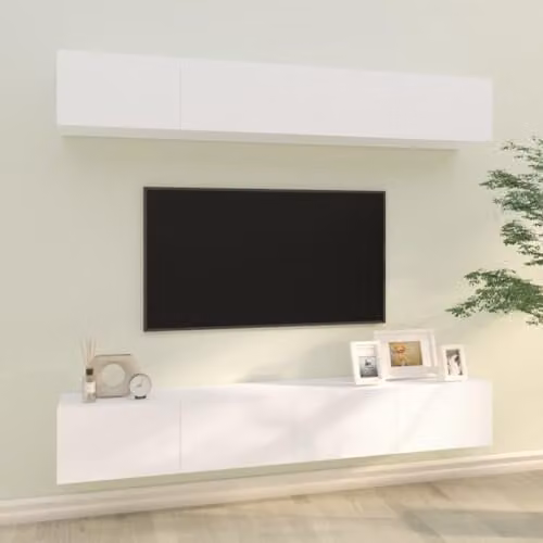 vidaXL Set of 4 White Wall TV Cabinets, W/D/H: 100 x 30 x 30 cm – 2