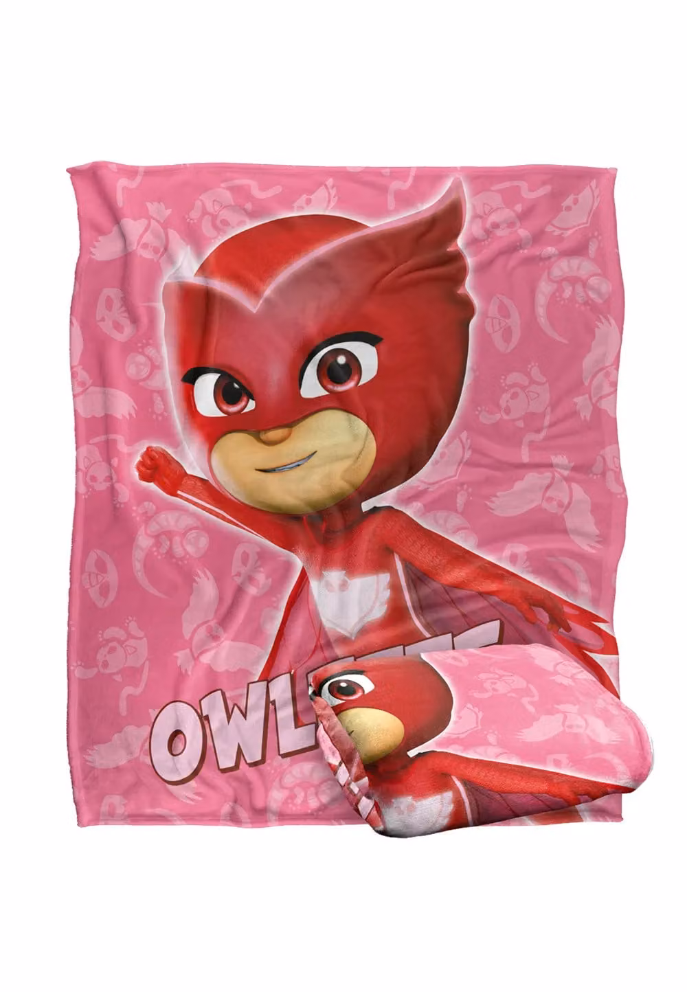 Hasbro PJ Masks Kids Owlette Character Silky Touch Blanket, White, W: 152 cm, D: 127 cm – 2