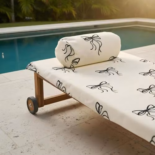 OHS Inflatable Bow Beach Bolster Pillow with Soft Microfibre Removable Cover, W/D/H: 36 x 16 x 16 cm – 4