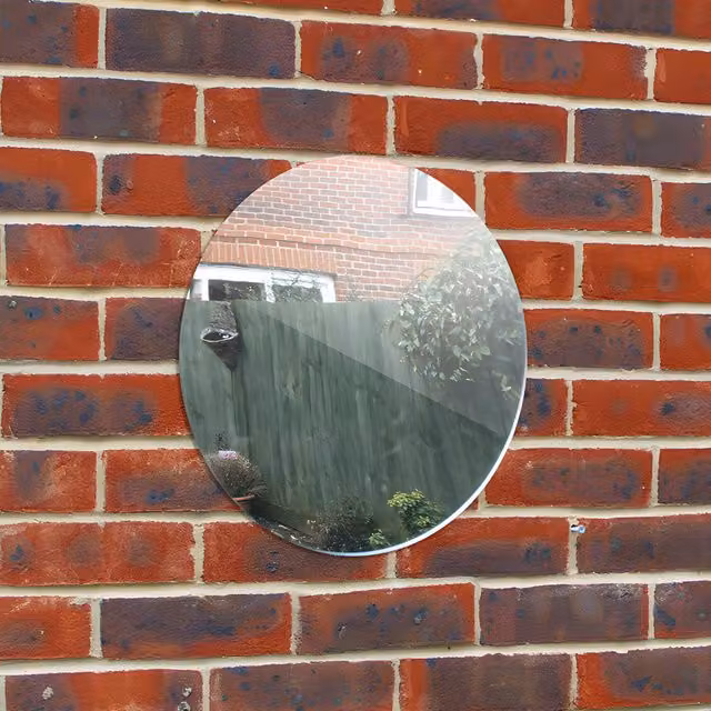 Primrose Round Wall Mounted Non Shatter Acrylic Circle Mirror in Silver