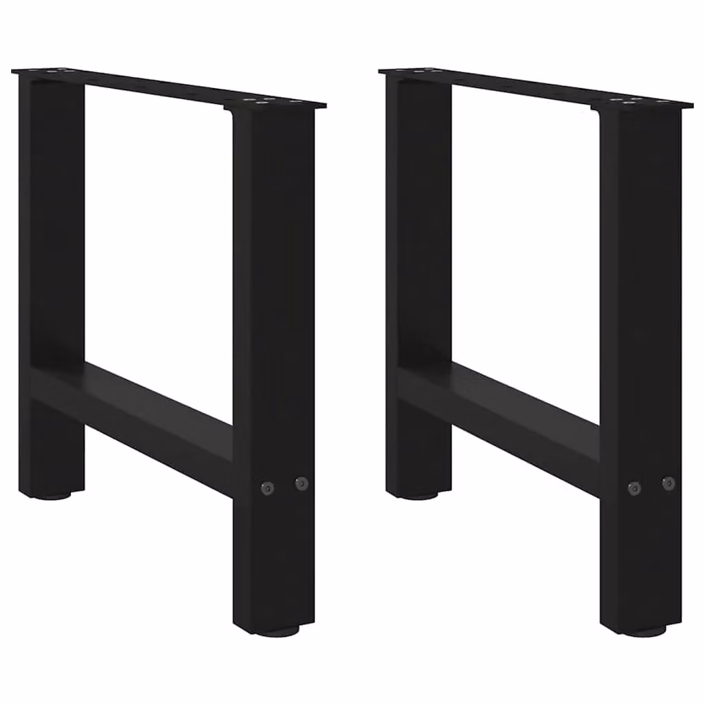 Berkfield Home Modern Steel Coffee Table Legs in Black, 2 Pieces, Height: 50 cm (Adjustable 42-43 cm) – 1