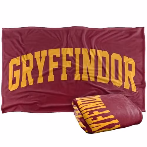LOGOVISION Harry Potter Arched Gryffindor Super Soft Silky Touch Fleece Throw Blanket, Red and Multicolour, W: 91.44 cm, D: 91.44 cm – 1