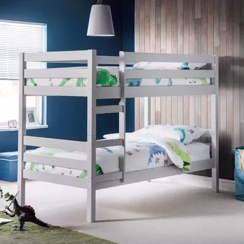 Julian Bowen Camden Two-Level Bunk Bed in Grey Solid Pine Wood, W/D/H: 90 x 190 x 154 cm
