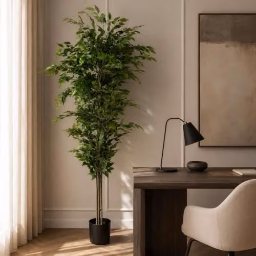 Leaf Design UK Green Artificial Ficus Tree, H 180 cm x W 70 cm x D 70 cm – 5