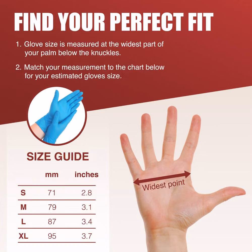 Merrimen Blue Vinyl Disposable Gloves, Powder and Latex Free, Pack of 100, Size XL – 2