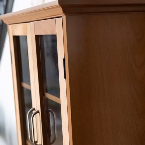 Teamson Home Avery Two-Door Wall Mounted Bathroom Cabinet in Oiled Oak with Glass Doors, W/D/H: 60.96 x 21.59 x 52.06 cm – 8