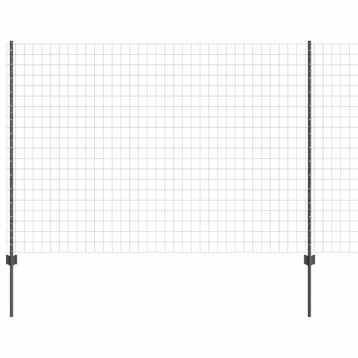 Berkfield Home Euro Fence Steel U-Profile Garden Fence with 10 U Posts, Grey, W: 10 m, H: 1.5 m – 2