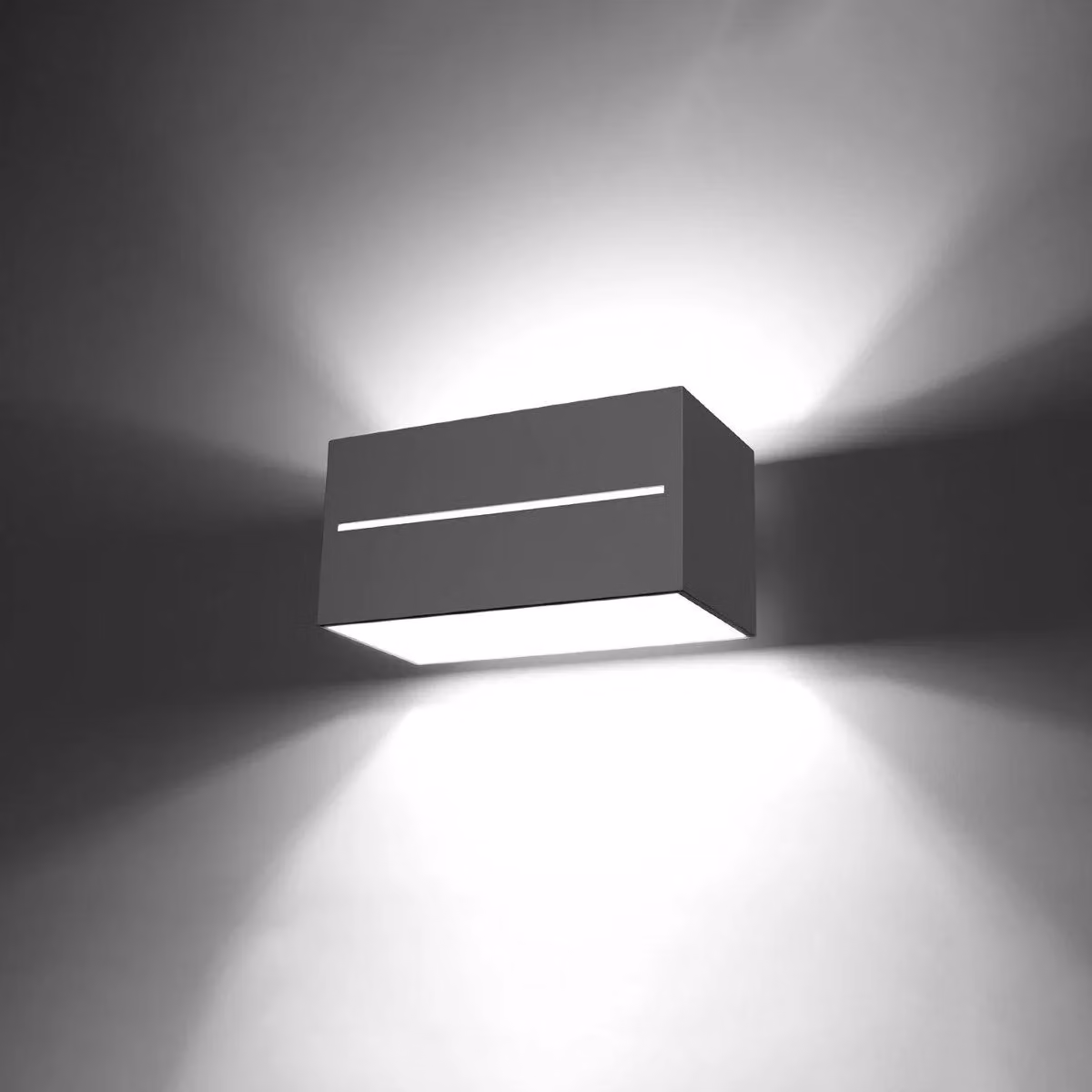 Sollux Lighting Modern Grey Aluminium Up and Down Wall Lamp, W/D/H: 10 x 20 x 12 cm – 2