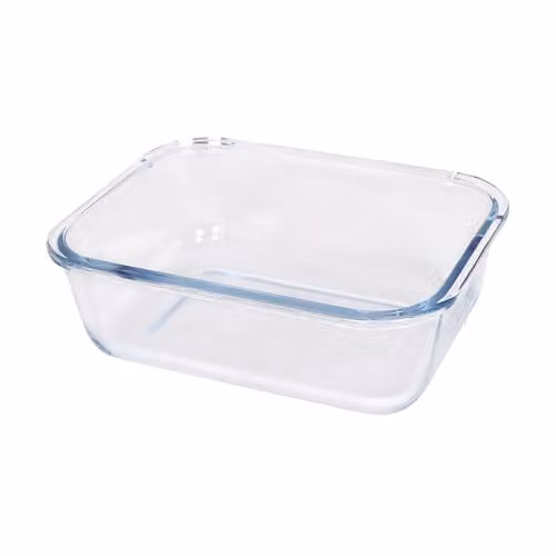 Argon Tableware Rectangular Glass Cake Dish, Transparent, W: 20 cm, D: 15 cm, H: 7 cm