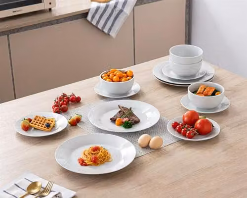 Simpa Timeless 12-Piece White Porcelain Dinner Set – 2