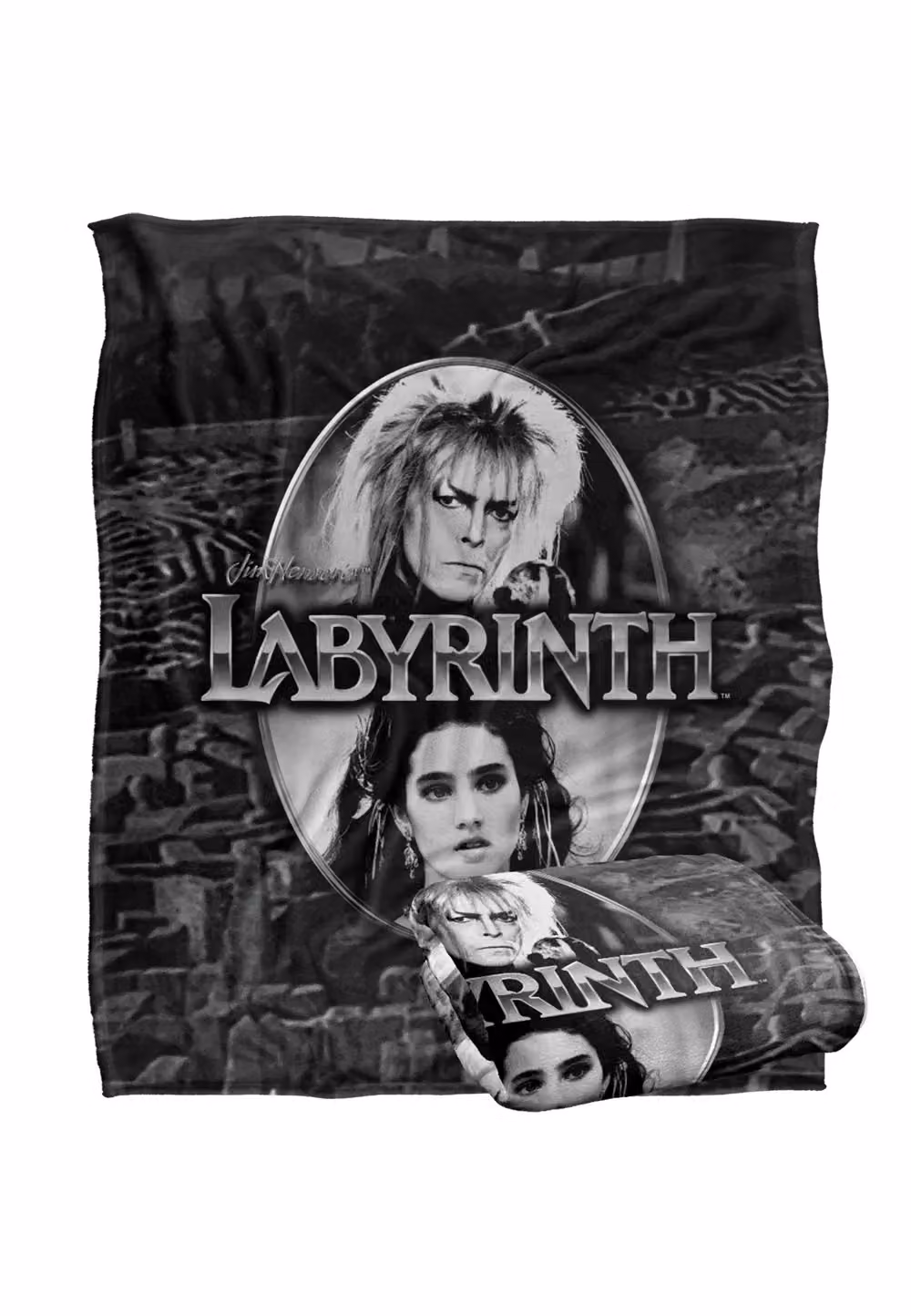 LOGOVISION Jim Henson Labyrinth Silver Portrait Maze Super Soft Fleece Throw Blanket in White, W/D/H: 152 x 127 cm – 7