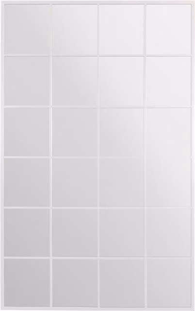 Genestra Modern Geometric Rectangular Outdoor Hanging Mirror in White