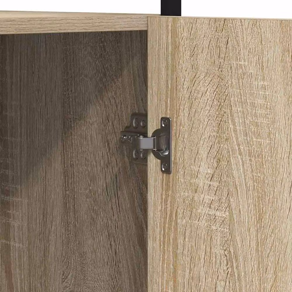 Berkfield Home Modern Bathroom Cabinet in Sonoma Oak, Light Brown, W/D/H: 33 x 33 x 185.5 cm – 4