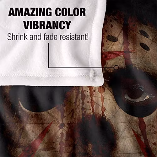 LOGOVISION Friday the 13th Super Soft Fleece Throw Blanket, Multicolour and White, W/D/H: 152 x 127 cm – 3