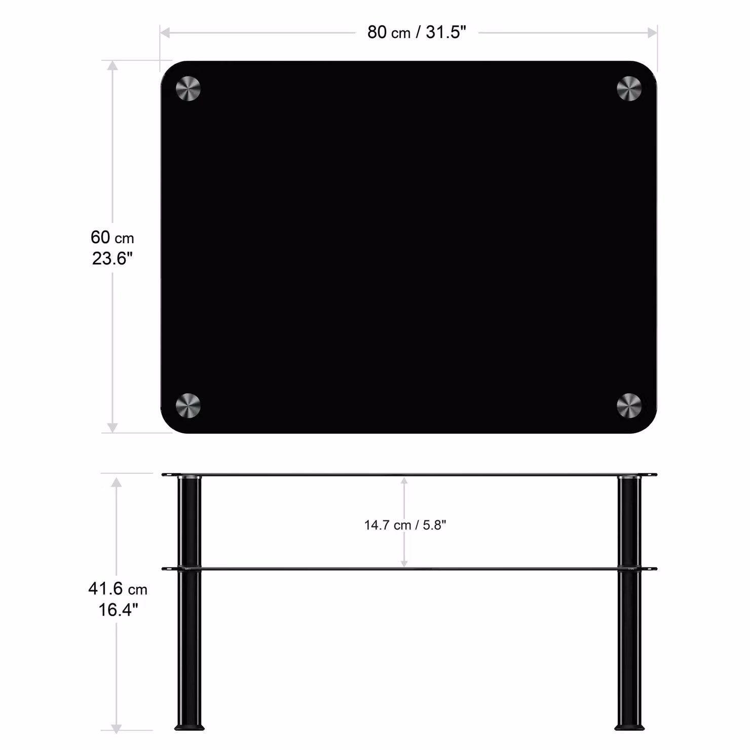 AVF Classic Rectangular Glass Coffee Table in Black – 5