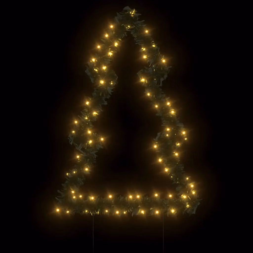 Berkfield Home Christmas LED Tree Decoration with Spikes, 80 Warm White LEDs, Green, Height: 60 cm – 3