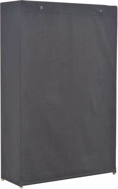 Berkfield Home 3-Tier Decorative Wardrobe in Grey Fabric and Wood, W/D/H: 110 x 40 x 170 cm – 1