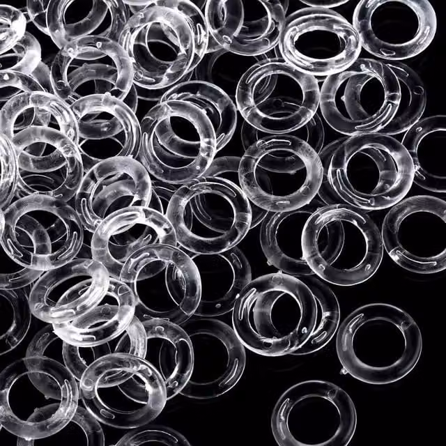 SPETLEK 10 Pack Clear Plastic Roman Blind Curtain Rings, 13mm