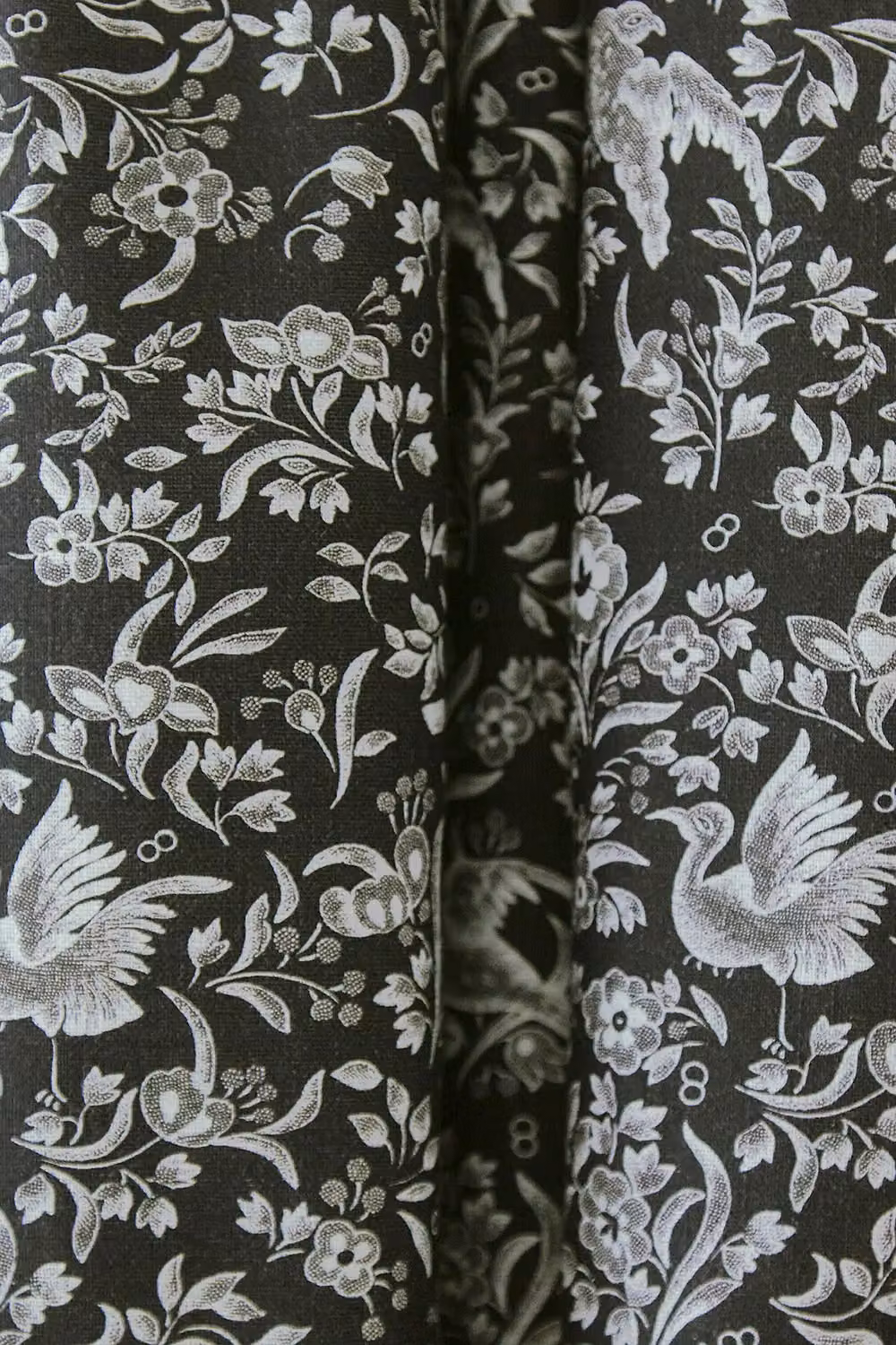 Bedeck Burleigh Regal Peacock Blackout Lined Curtains in Grey and White, Width: 229 cm, Height: 183 cm – 2