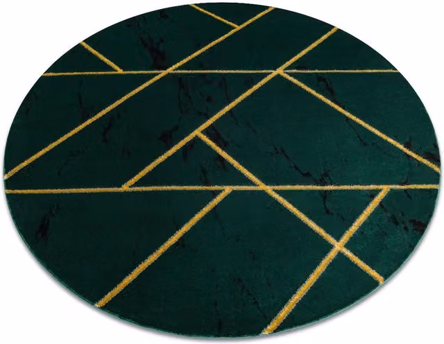 RugsX Emerald Round Geometric Rug in Green, Diameter: 120 cm – 1