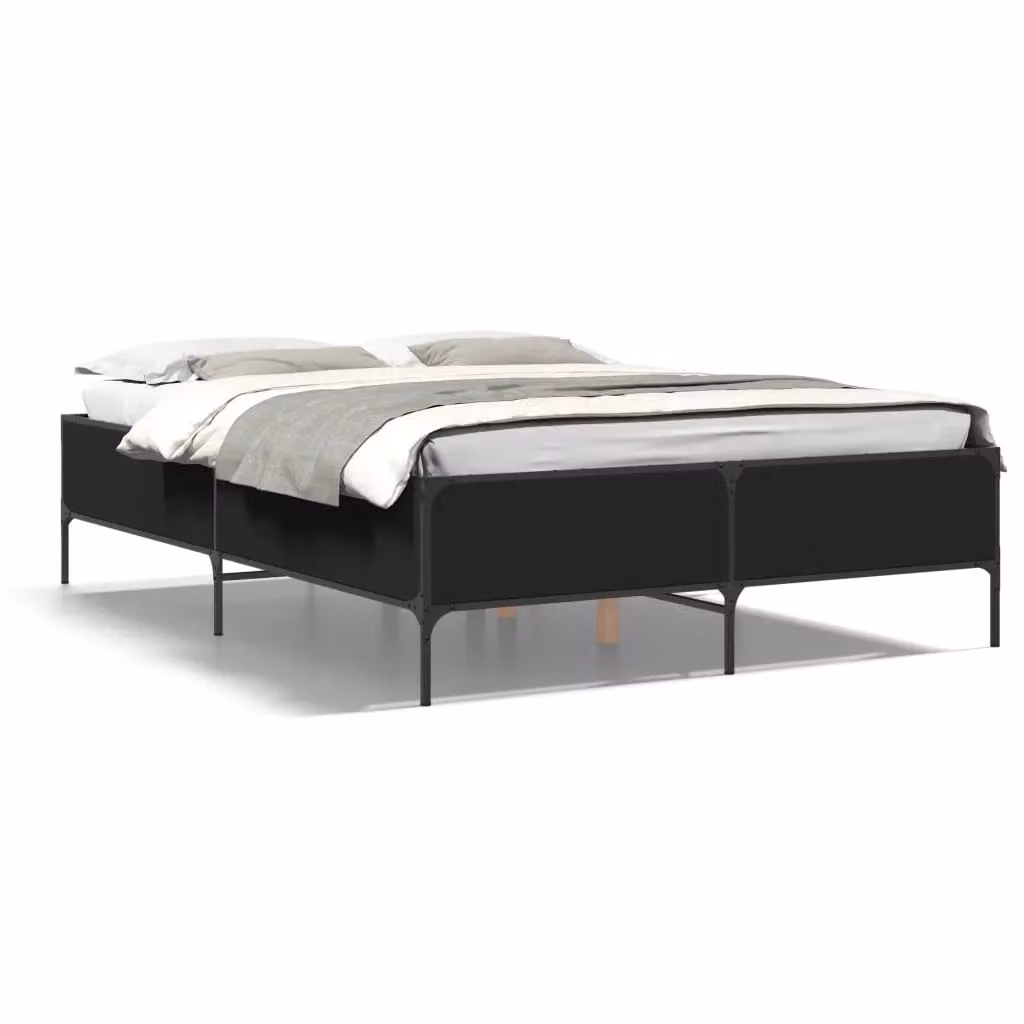 Berkfield Home Small Double Bed Frame in Black, W/D/H: 120 x 200 cm – 2