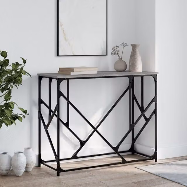 Berkfield Home Console Table in Grey Sonoma, W/D/H: 100 x 40 x 80 cm – 1