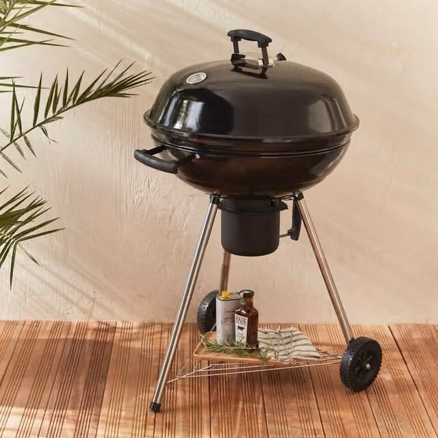 sweeek Charcoal Kettle Barbecue in Black with Thermometer