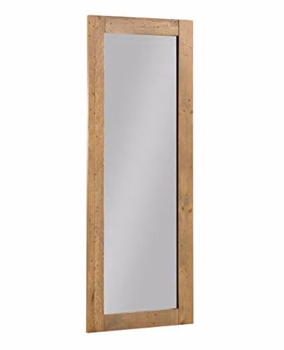 Baumhaus Urban Elegance Industrial Reclaimed Extra Long Wall Mirror in Brown with Solid Wood and Steel Frame, H 150 x W 55 x D 2 cm – 1