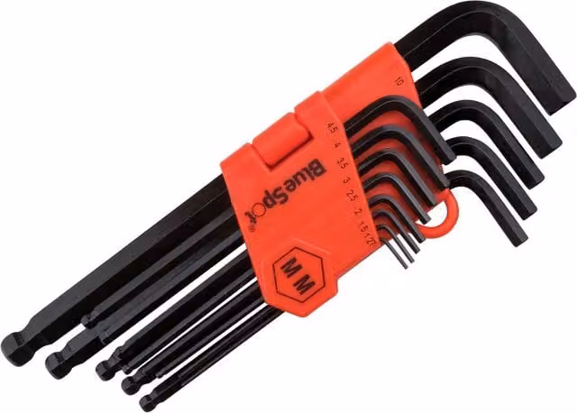 Bluespot Tools 13 Piece Long Arm Ball End Hexagon Key Set in Black and Multicolour Chrome Vanadium